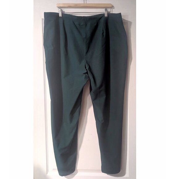 Eileen Fisher | Washable Stretch Crepe Slim Ankle Pants in Aegean Green - Picture 3 of 12